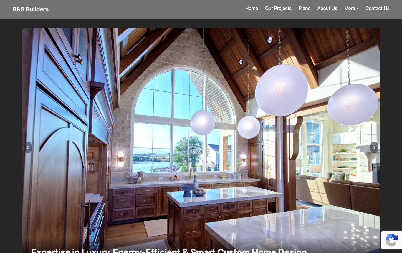 Original B&B Builders website screenshot