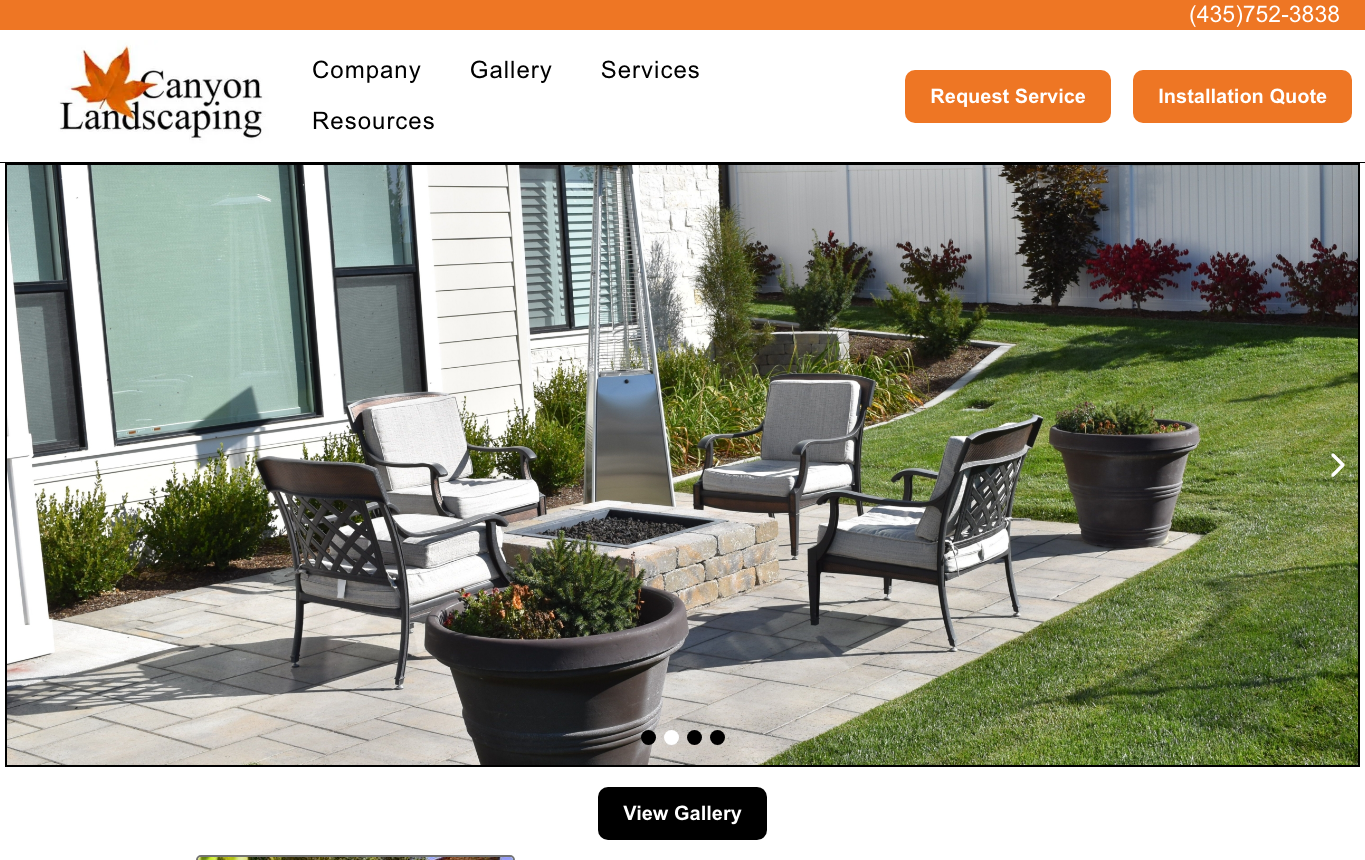 Original Canyon Landscaping website screenshot