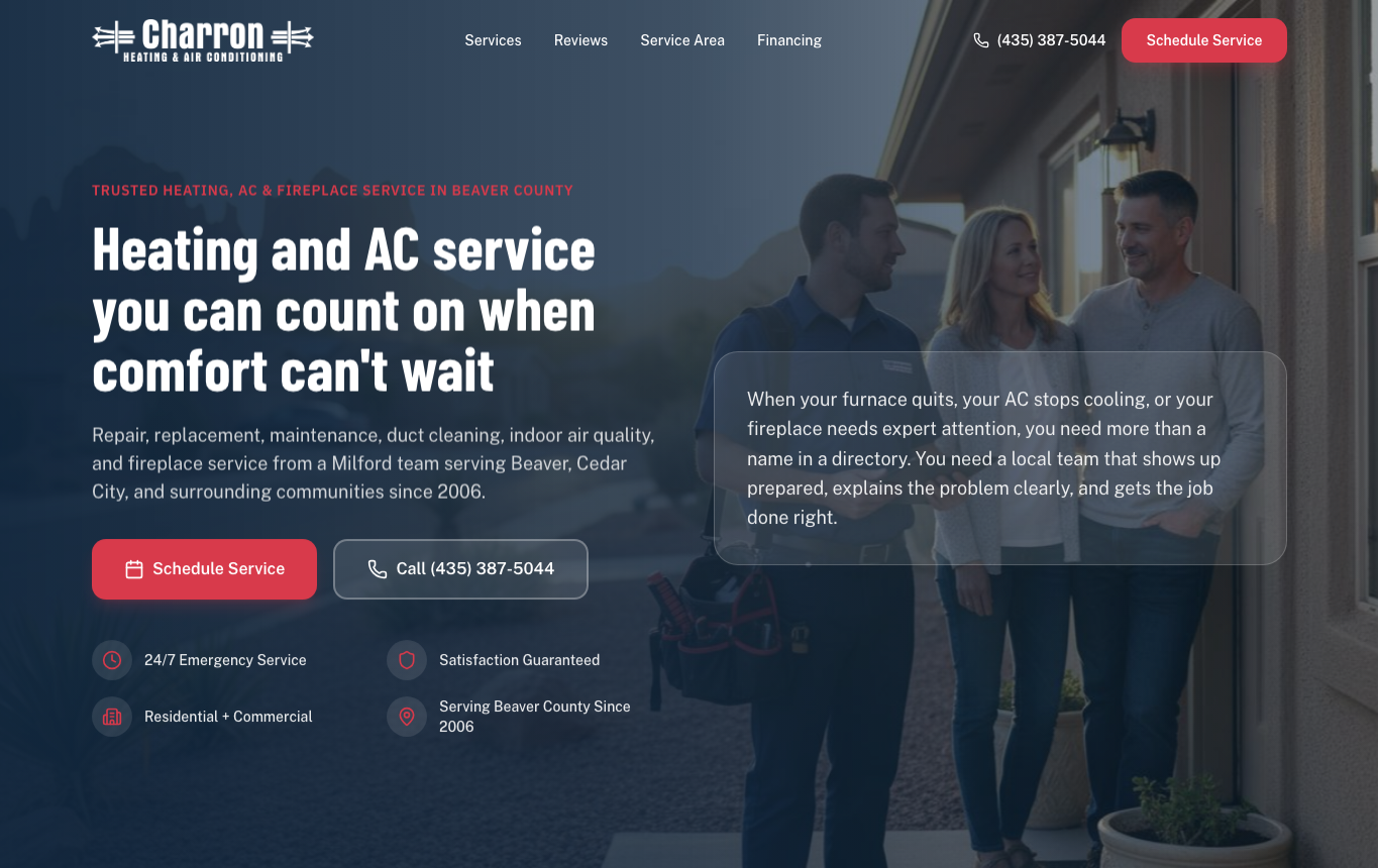 ApexPilot Charron Heating and Air Conditioning rebuild screenshot