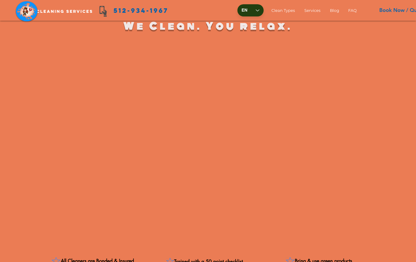 Original Texas Cleaning Services website screenshot
